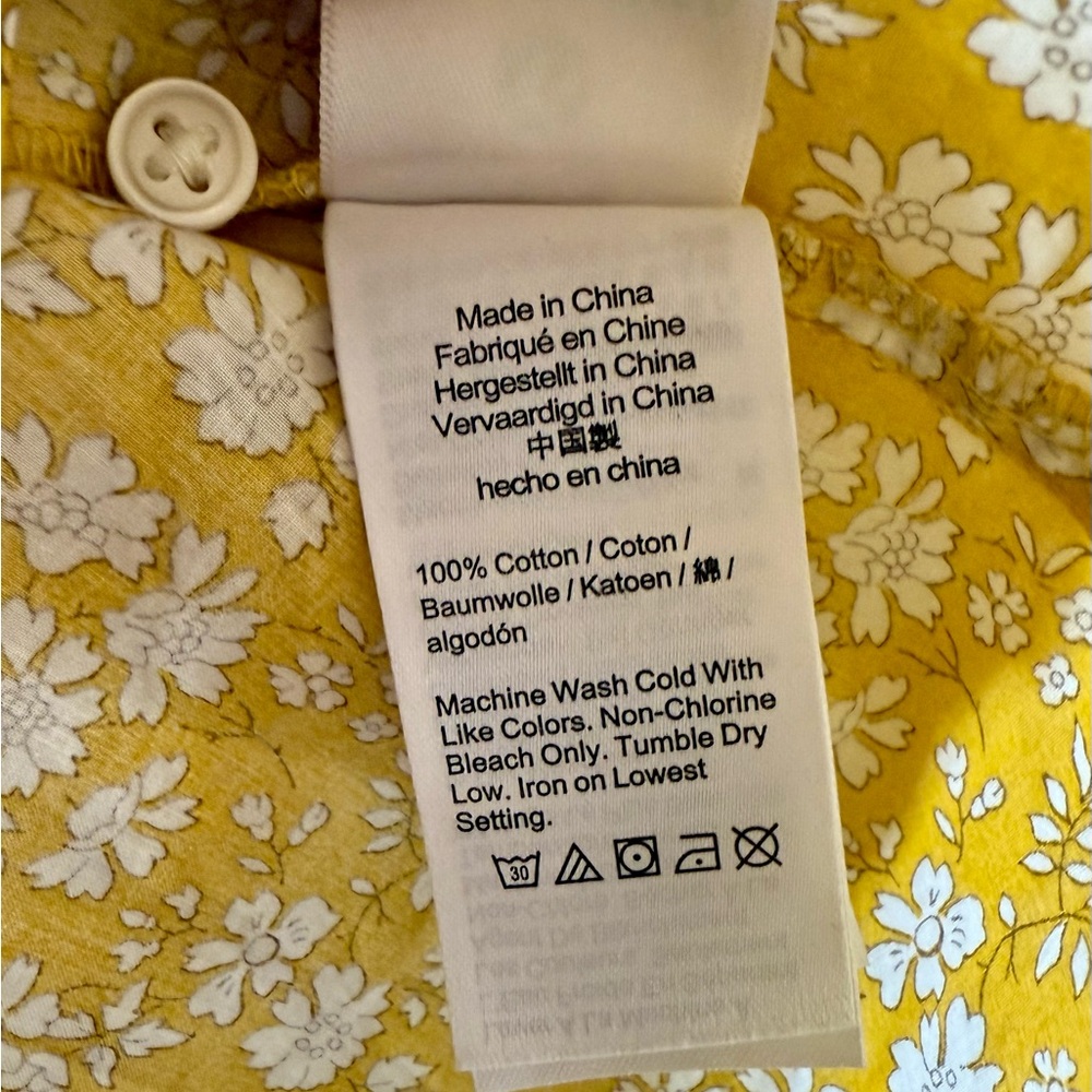 NWT J. Crew x Liberty of Yellow Floral Top Size XL - Picture 7 of 7